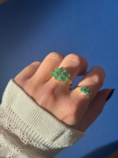 9ct diamond emerald ring