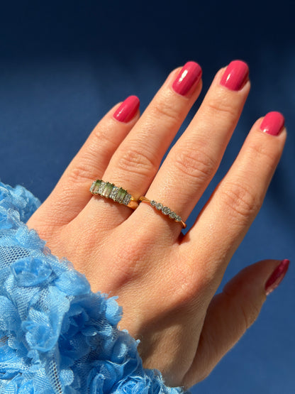 9ct water melon tourmaline & diamond trilogy