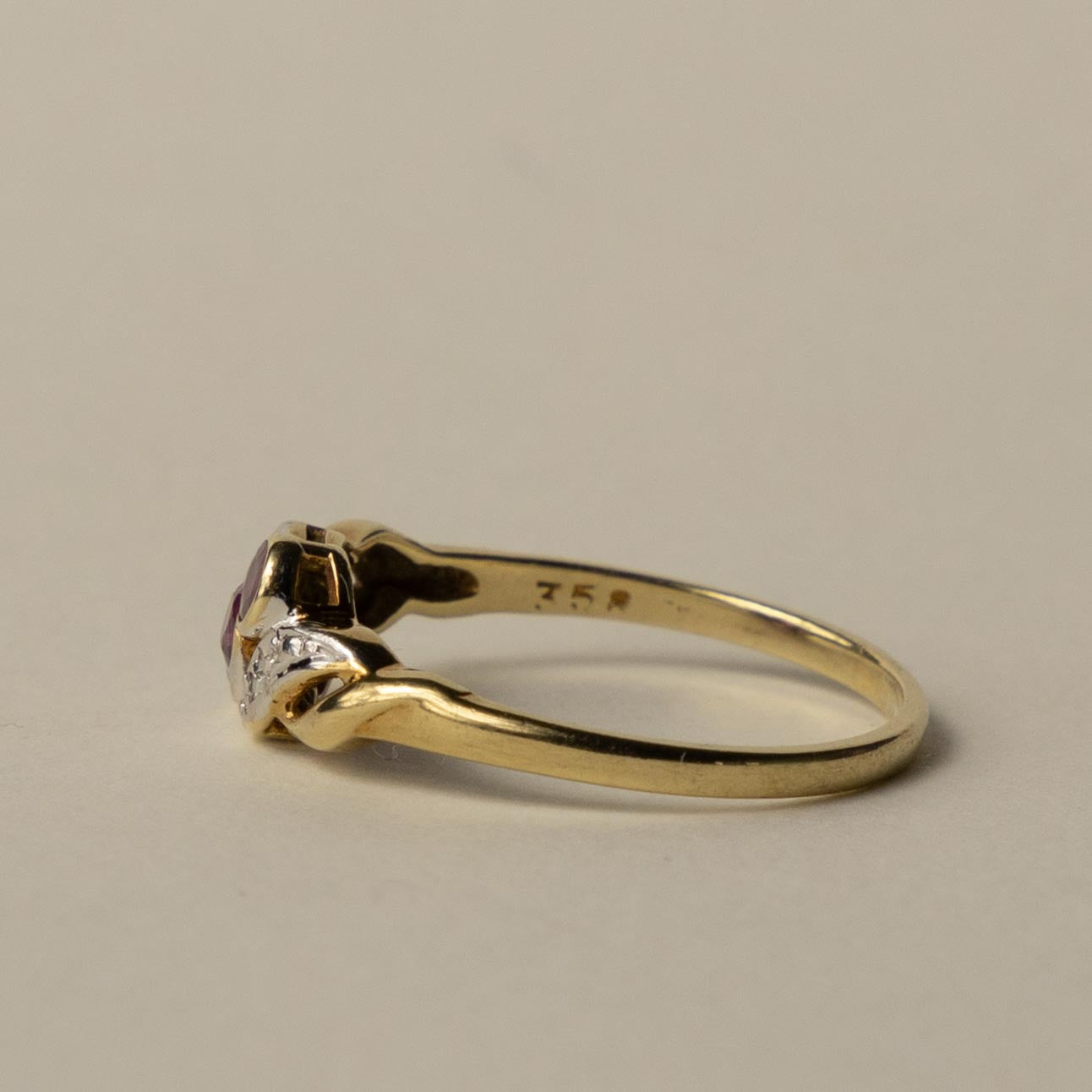 9ct ruby & diamond trilogy