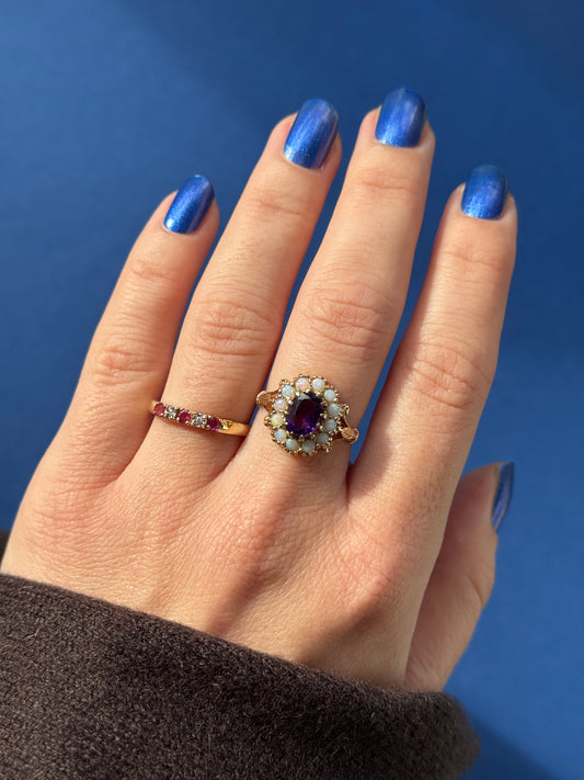 9ct opal amethist Victorian style