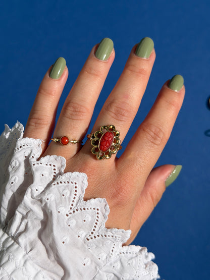 14ct coral band ring