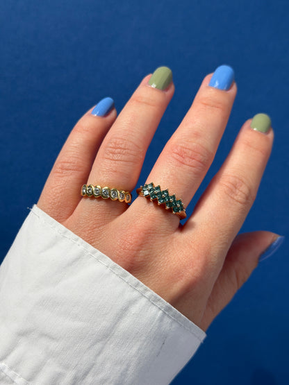 14ct blue diamond cluster ring