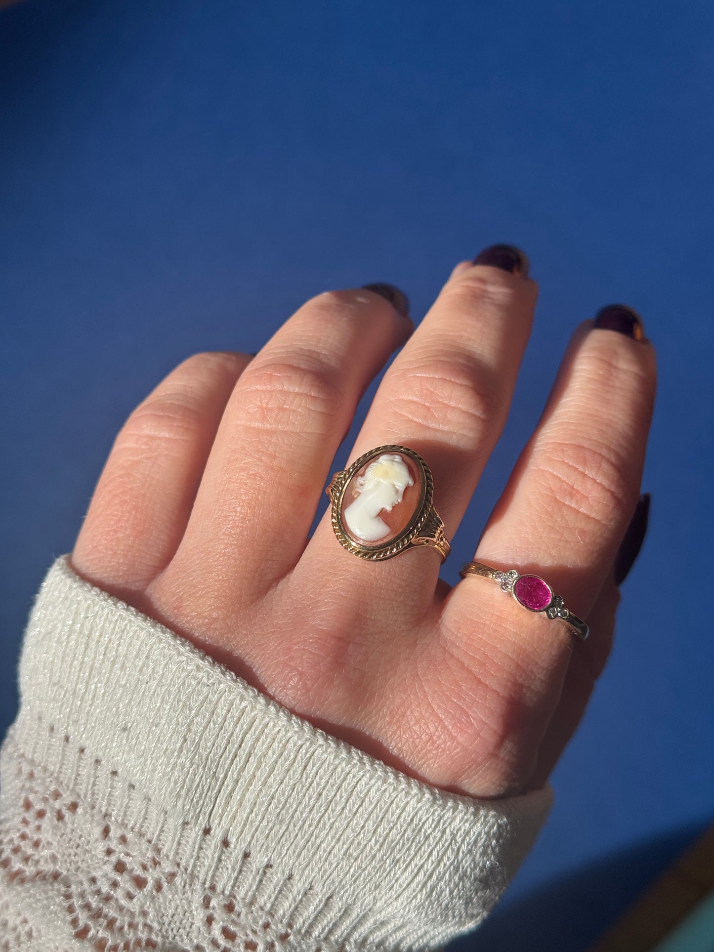 9ct ruby & diamond solitaire