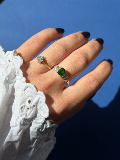 9ct diopside diamond ring