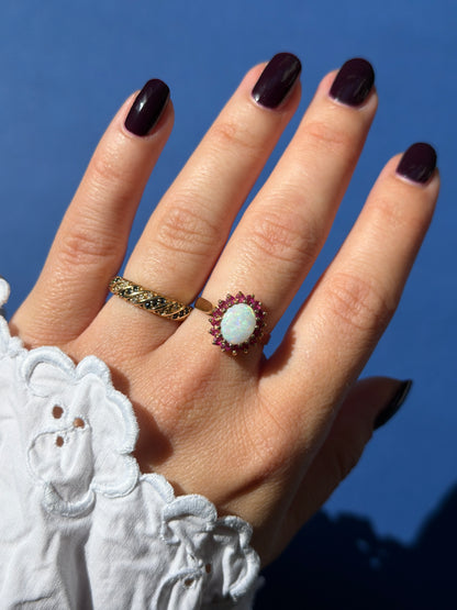9ct sapphire & diamond band ring