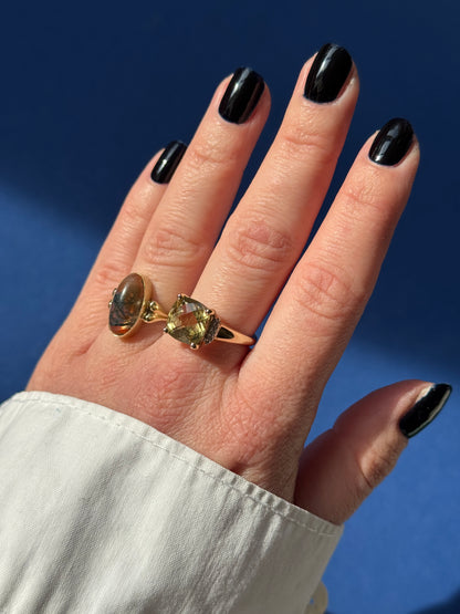14ct moss agate ring