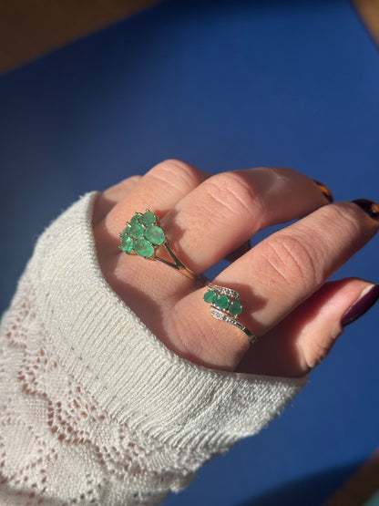 9ct smaragd cluster ring