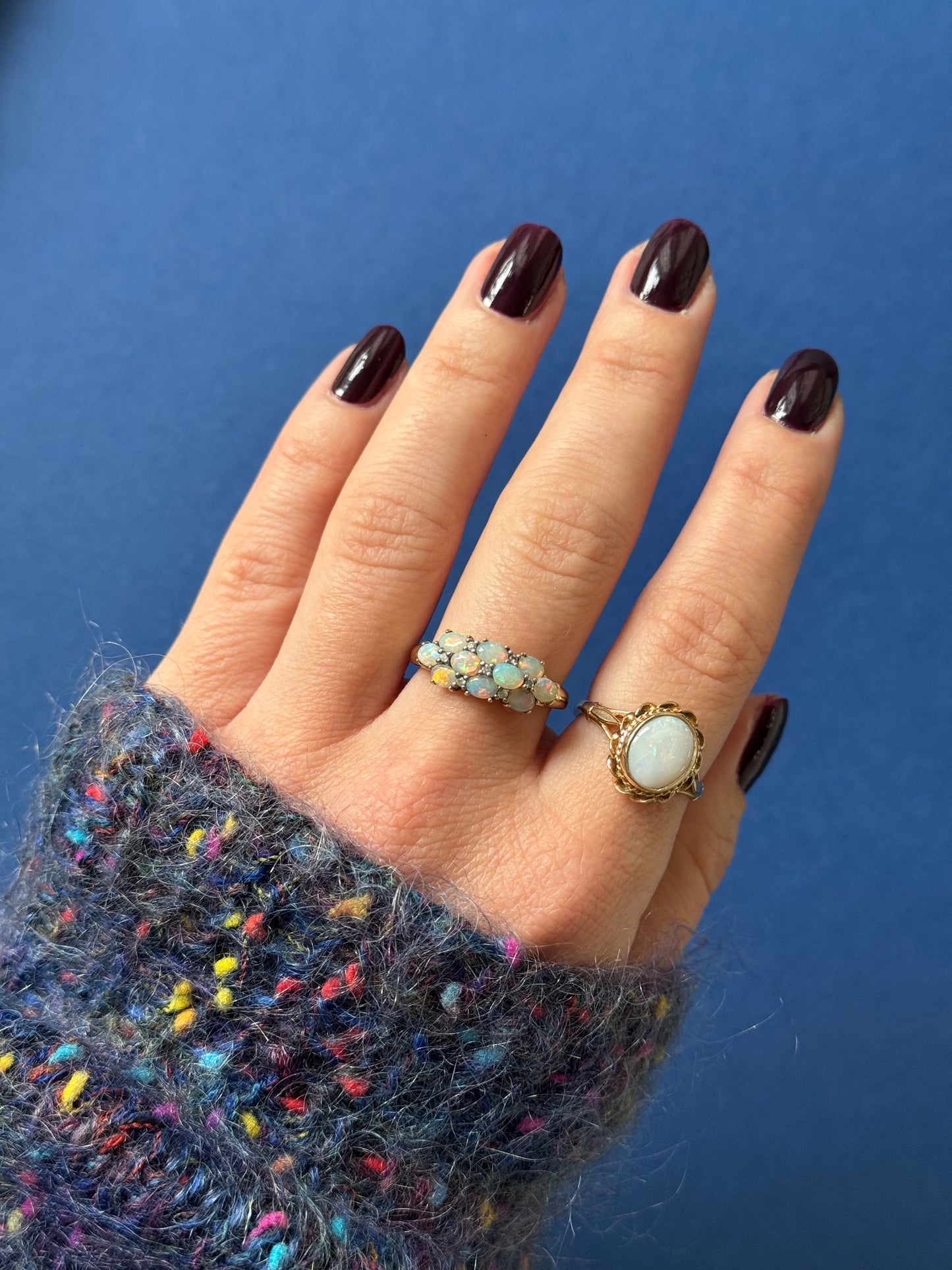 9ct opal diamond cluster