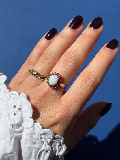 9ct sapphire & diamond band ring