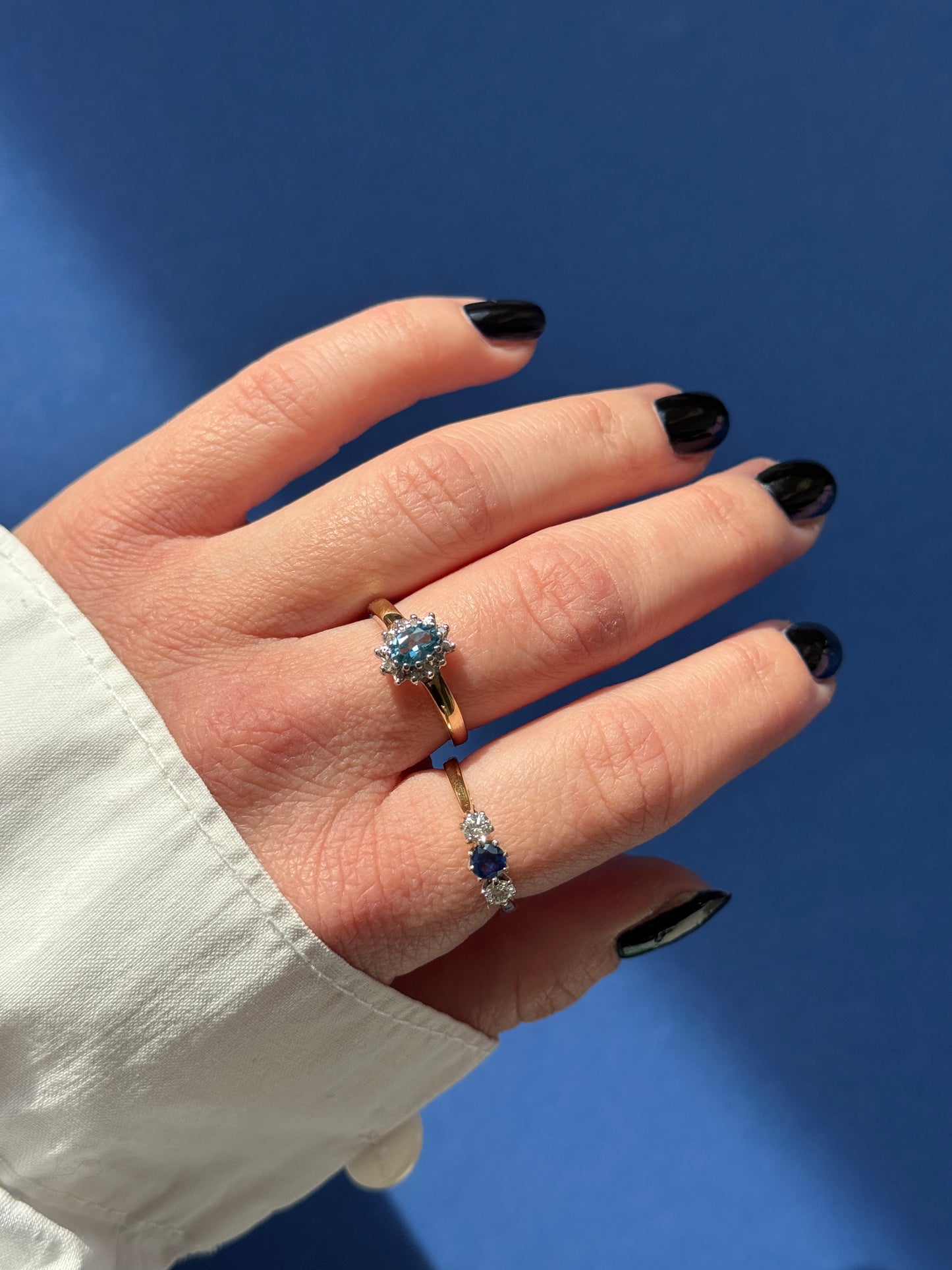 18ct sapphire & diamond trilogy