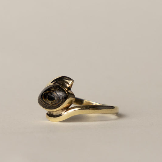 9ct fossil wood ring