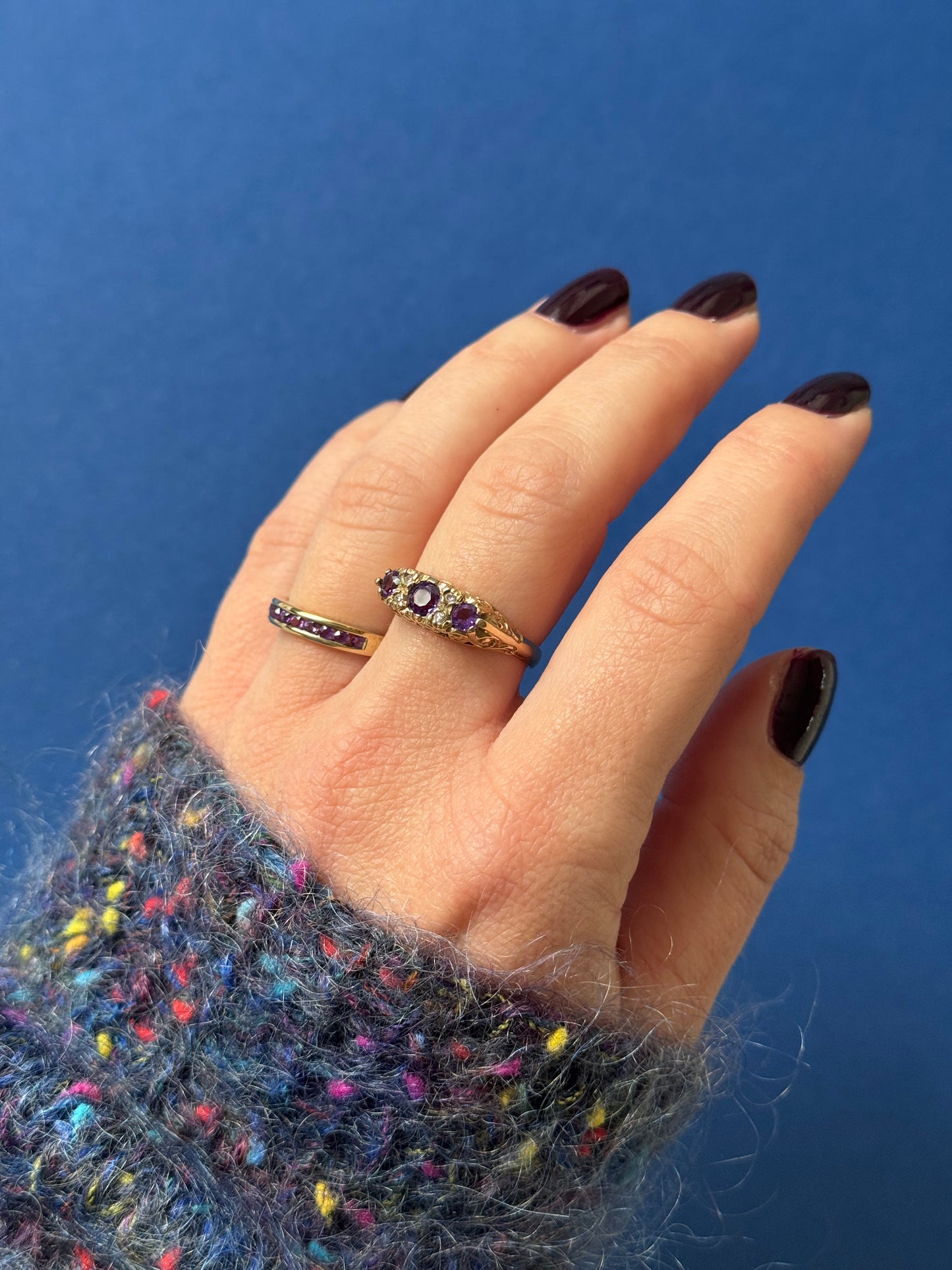 9ct amethyst diamond boat