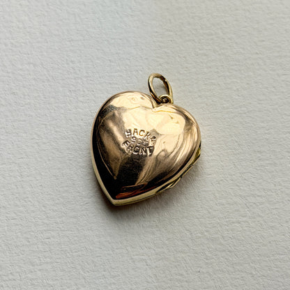 antique 9ct engraved heart locket