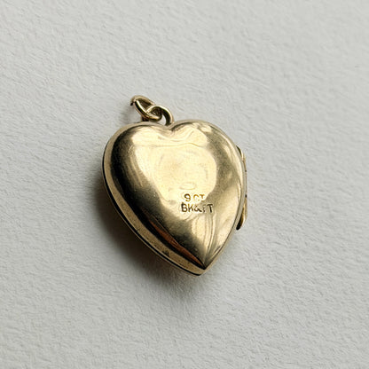 antique 9ct engraved heart locket