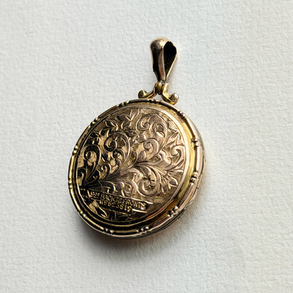 antique 9ct double sided engraved locket