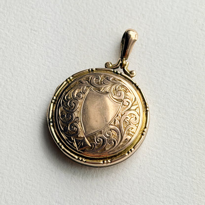 antique 9ct double sided engraved locket