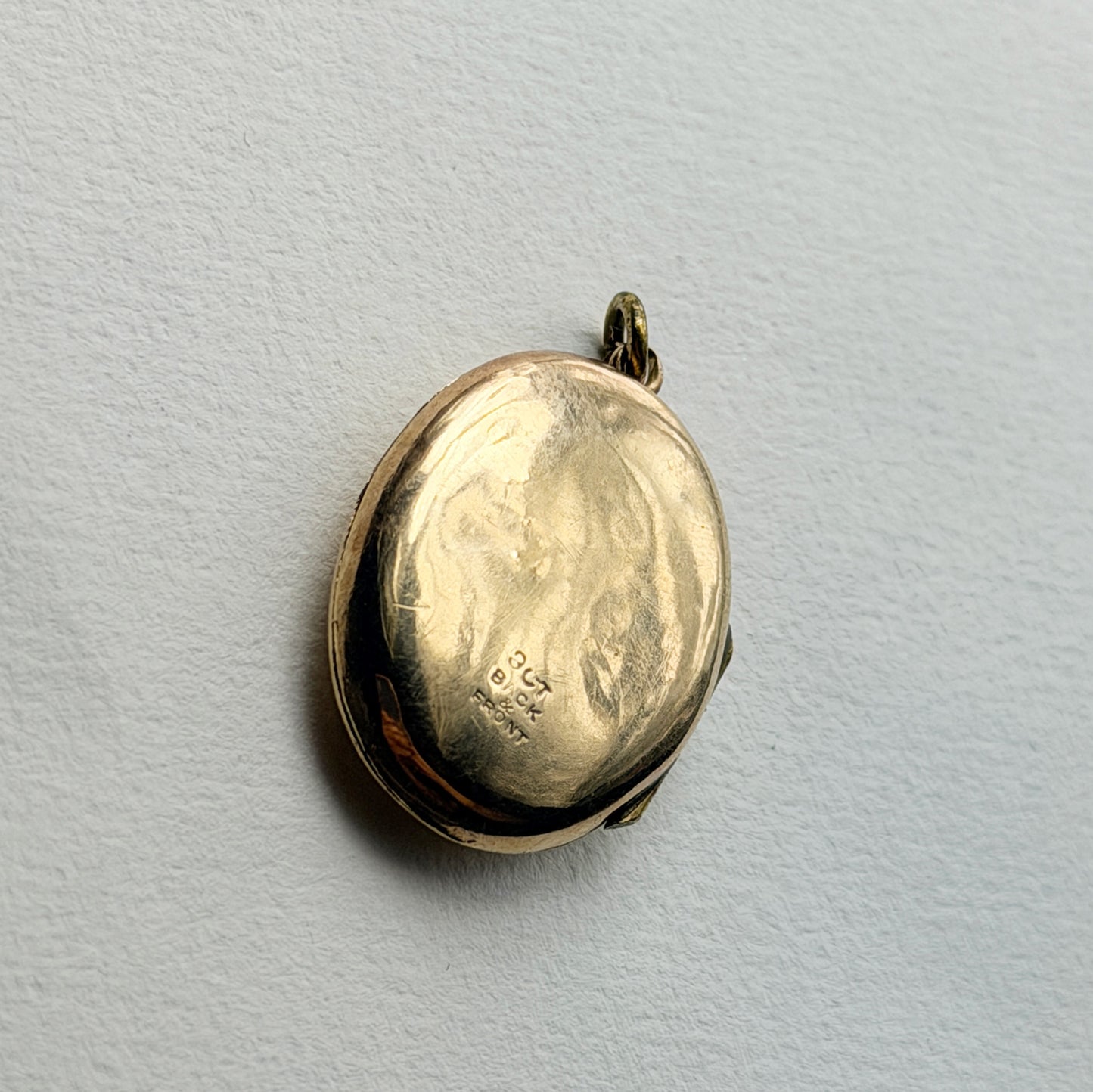 antique 9ct oval engraved locket