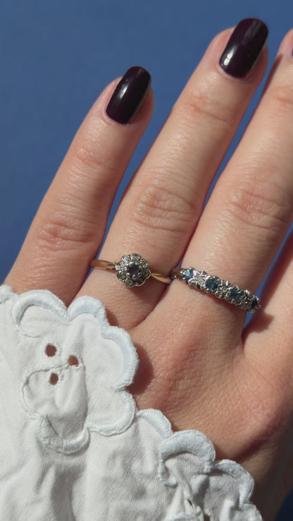 9ct topaz & diamond ring