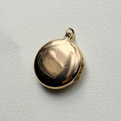 antique 9ct engraved round locket
